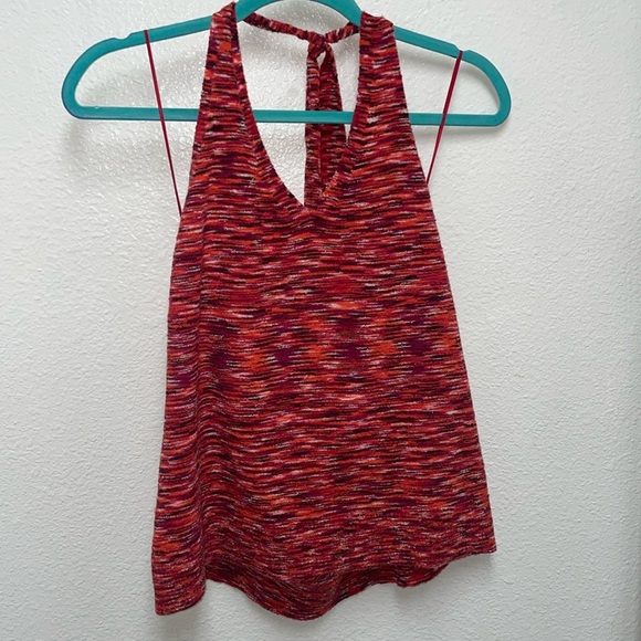 Loft Women’s XL Space Dye Halter Sweater Tank Top Shades of Red - Picture 1 of 8